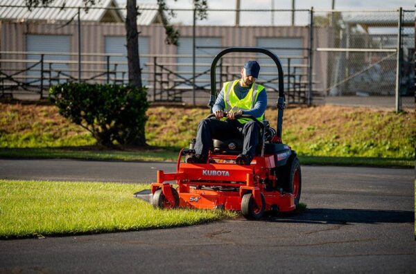 orange zero turn lawn mower kubota